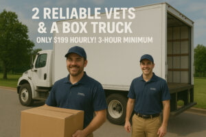 2 RELIABLE VETS & A BOX TRUCK – ONLY $199 HOURLY! 3-HOUR MINIMUM
